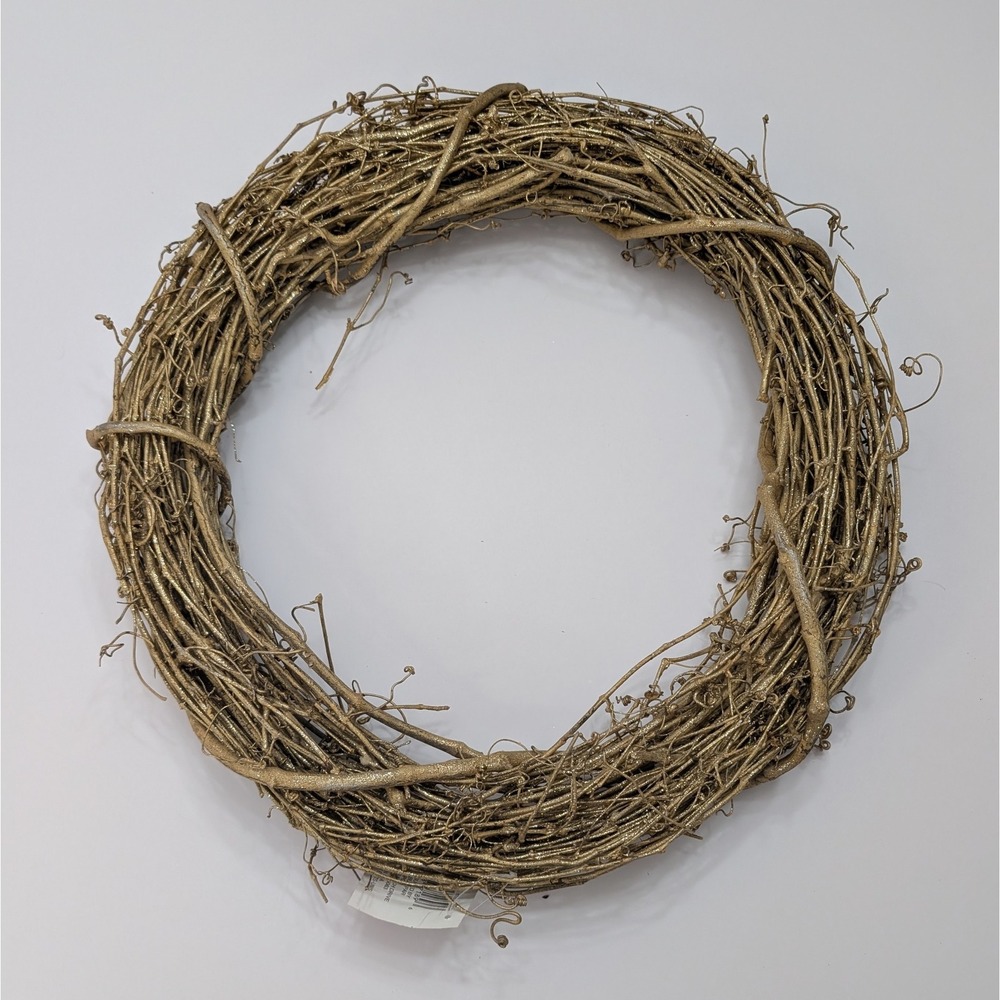 Ashland Gold Grapevine Wreath Base 16 in Metallic Christmas Floral Crafts 558374